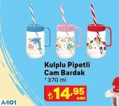 KULPLU PİPETLİ CAM BARDAK KULPLU PİPETLİ CAM BARDAK